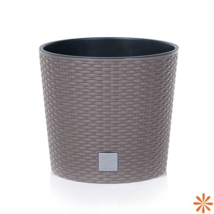 Květináč RATO ROUND s vkladem 20 cm - barva: mocca