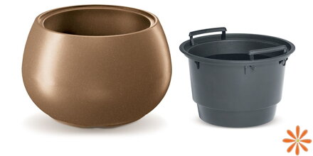 Květináč HEOS ECO WOOD s vkladem 37 cm - barva: naturo ECO