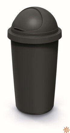 Odpadkový koš COMPACTA R Roller recyklovaný černý s recyklovaně černým víkem, objem 30l