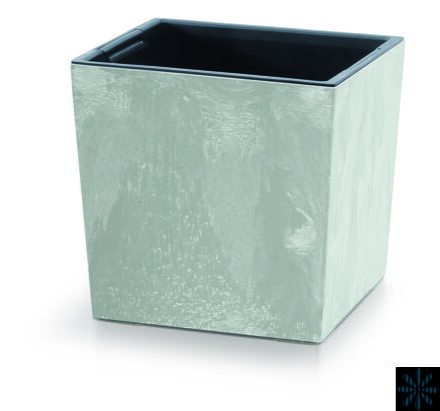 Květináč URBI SQUARE LOW BETON EFFECT s vkladem 24 cm - barva: beton
