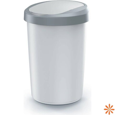 Odpadkový koš COMPACTA R FLAP objem: 25 l , barva: popelavá se světle šedým víkem