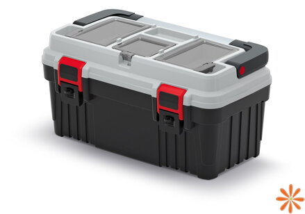 Kufr na nářadí s kov. držadlem OPTIMA 470x256x238 mm - barva: šedá