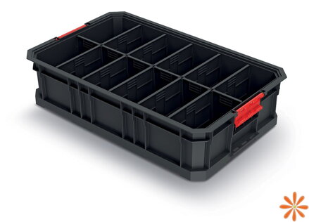 Modulární přepravní box s přepážkami MODULAR SOLUTION 520x327x125 mm - barva: černá