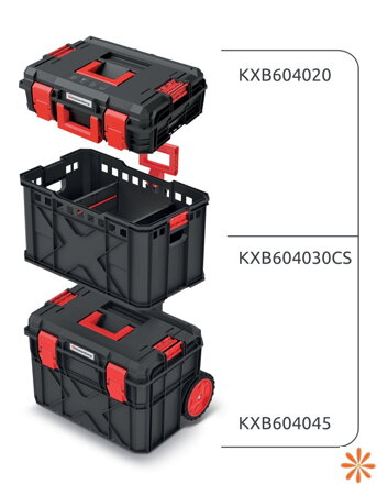 Set kufrů na nářadí a organizéru X BLOCK PRO 546x380x970 mm - barva: černá