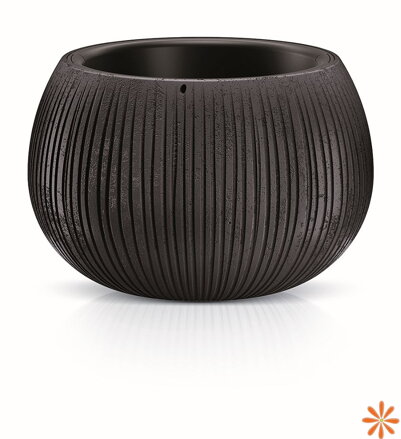 Květináč BETON BOWL s vkladem 14,4 cm - barva: černá