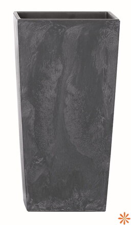 Květináč URBI SQUARE BETON EFFECT s vkladem 12,6 cm - barva: antracit