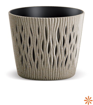 Květináč SANDY ROUND ECO WOOD 12,8 cm - barva: naturo ECO