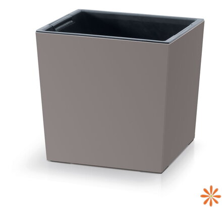 Květináč URBI SQUARE LOW s vkladem 24 cm - barva: mocca