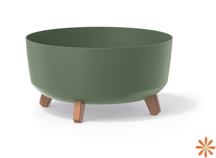 Květináč GRACIA LOW 23,5 cm - barva: zemitě zelená