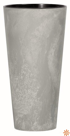Květináč TUBUS SLIM BETON EFFECT s vkladem 15 cm - barva: šedá