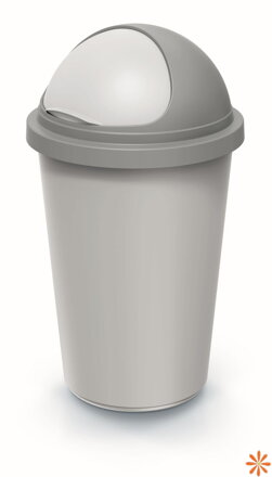 Odpadkový koš COMPACTA R Roller - objem: 50 l, barva: popelavá se světle šedým  víkem