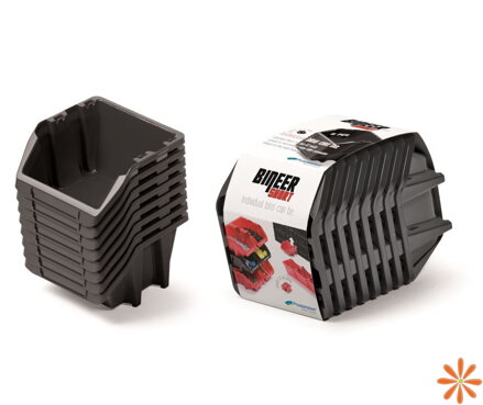 Set úložných boxů 8 ks BINEER SHORT SET 206x118x144 mm - barva: černá