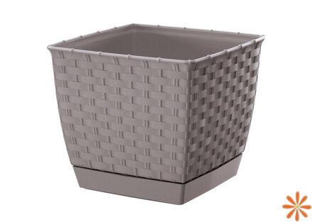 Květináč hranatý RATOLLA SQUARE 25 cm - barva: mocca
