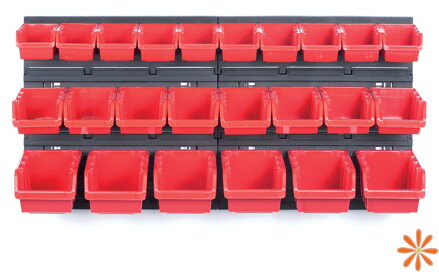 Závěsný panel s 24 boxy na nářadí ORDERLINE 800x165x400 mm
