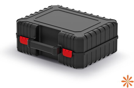 Kufr na nářadí s pěnovou vycpávkou HEAVY 384x335x144 mm - barva: černá