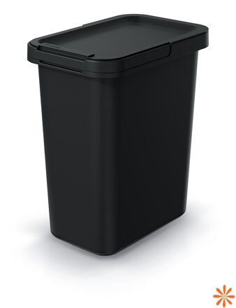 Odpadkový koš SYSTEMA - objem: 12 l, recyklovaná černá