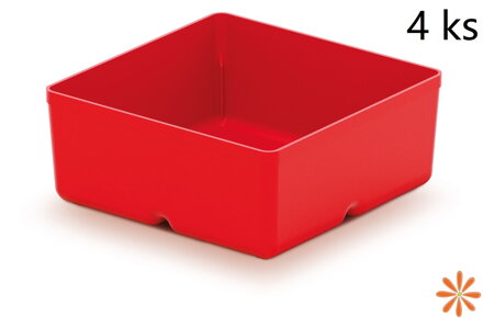 Sada 4 plastových boxů na nářadí UNITE BOX 110x110x112 červené
