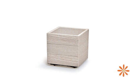 Květináč MADERA SQUARE ECO WOOD 28,8 cm - barva: bílá