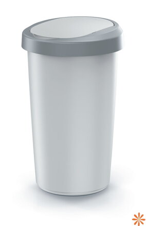 Odpadkový koš COMPACTA R FLAP - objem: 50 l, barva: popelavá se světle šedým víkem