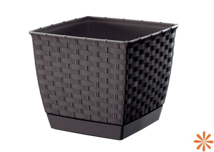 Květináč hranatý RATOLLA SQUARE 14,5 cm - barva: umbra