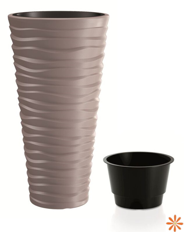 Květináč SAND SLIM s vkladem 29,6 cm - barva: mocca Květináč SAND SLIM s vkladem 29,6 cm - barva: mocca