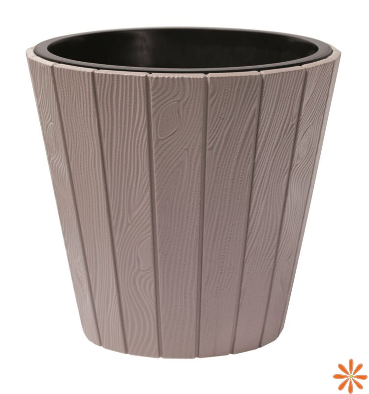 Květináč WOODE s vkladem 34,8 cm - barva: mocca