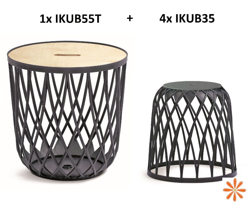Set univerzálních košů UNIQUBO 4+1 - barva: antracit