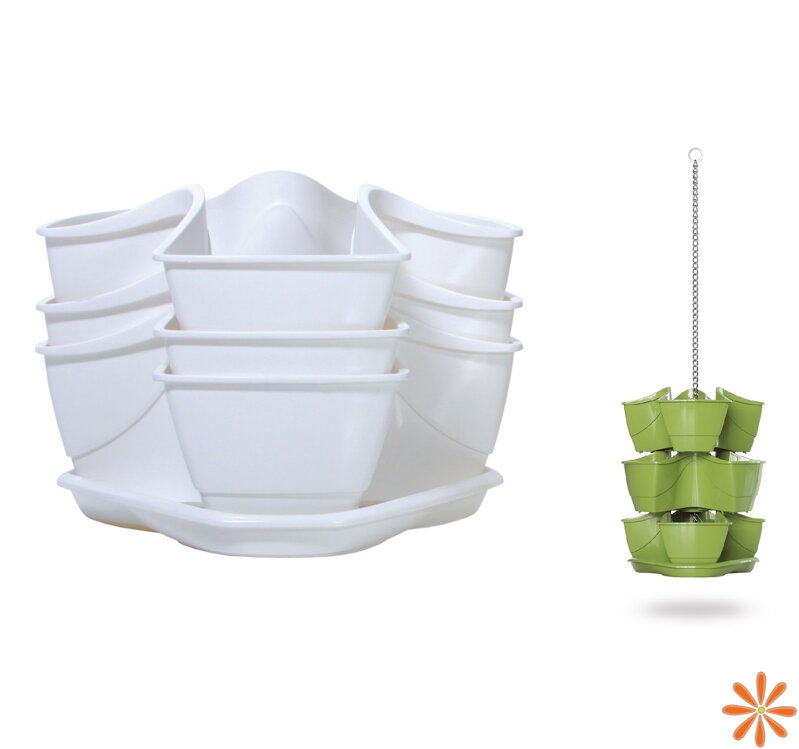 Petrželák závěsný COUBI HERBAL 29,5 cm - barva: bílá