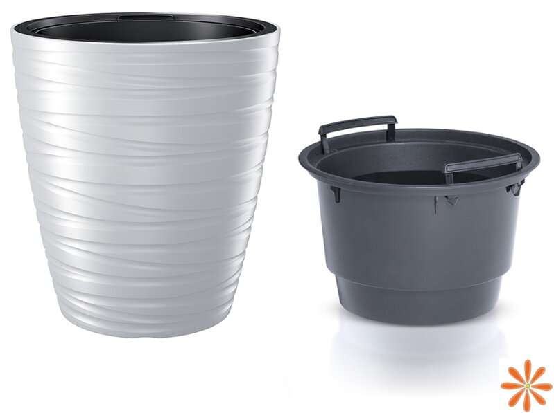 Květináč MAZE s vkladem 29,6 cm - barva: bílá Květináč MAZE s vkladem 29,6 cm - barva: bílá