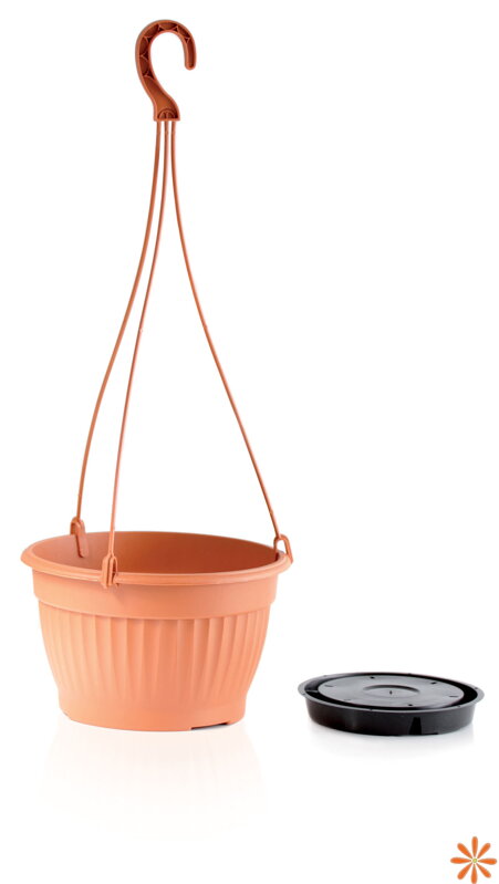 Květináč TERRA závěsný s hákem a vkladem 23 cm - barva: terakota Květináč TERRA závěsný s hákem a vkladem 23 cm - barva: terakota