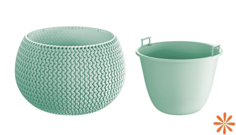 Květináč SPLOFY BOWL s vkladem 47,8 cm - barva: šalvěj