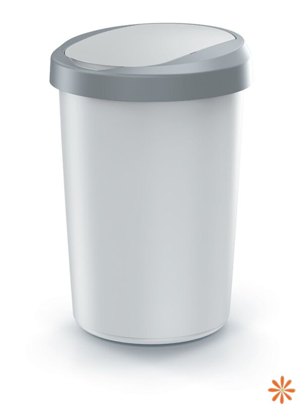 Odpadkový koš COMPACTA R FLAP - objem: 40 l, barva: popelavá s světle šedým víkem Odpadkový koš COMPACTA R FLAP - objem: 40 l, barva: popelavá s světle šedým víkem