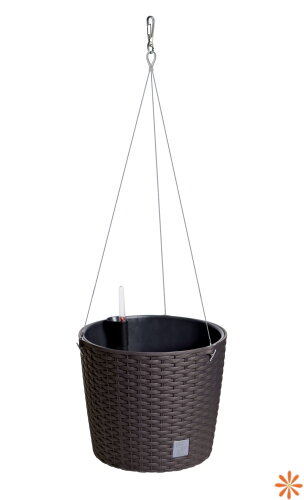 Květináč závěsný RATO ROUND W s vkladem 25,6 cm - barva: umbra