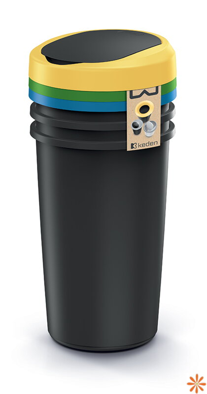 Odpadkový koš COMPACTA R FLAP SET recyklovaný černý, 3x25l Odpadkový koš COMPACTA R FLAP SET recyklovaný černý, 3x25l