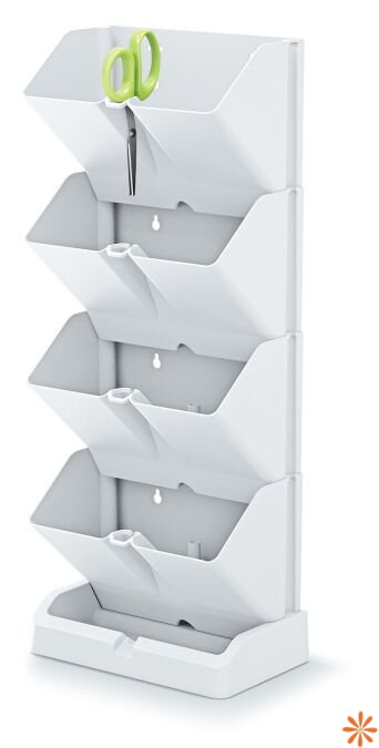 Květináče vertikální s nůžkami na bylinky MINI CASCADE - barva: bílá