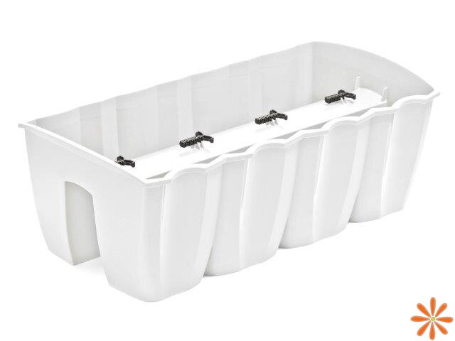 Truhlík na zábradlí CROWN 58 cm - barva: bílá Truhlík na zábradlí CROWN 58 cm - barva: bílá