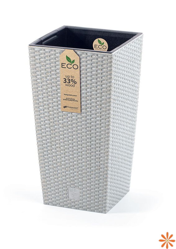 Květináč RATO SQUARE ECO WOOD s vkladem 20 cm - barva: bílá ECO Květináč RATO SQUARE ECO WOOD s vkladem 20 cm - barva: bílá ECO