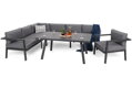 Rohový zahradní nábytek hliníkový Miami Grey / Window Grey - 7 míst