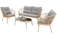 Zahradní nábytek z technoratanu Toskania Beige / Light Grey pro 4 osoby