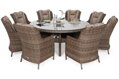 Zahradní nábytek umělý ratan Bristol kulatý elegantní 180 cm zázvor / hnědý melír 8+1