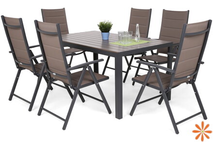 Zahradní nábytek Ibiza 150 cm Grey / Taupe 6+1