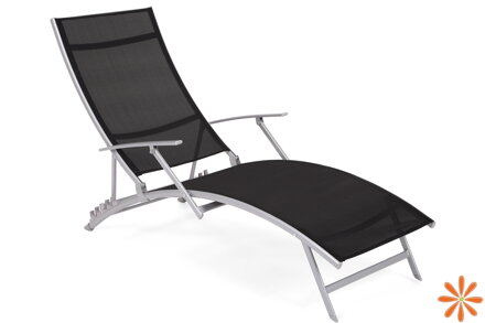 Zahradní lehátko kovové Summer Silver / Black – pohodlí a styl pro vaši zahradu